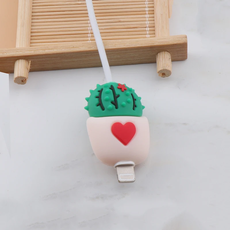 Kawaii Cactus Charger Cable Protector Cable Winder Phone Cable Cover For Iphone11 XS XR Data Line Organizer