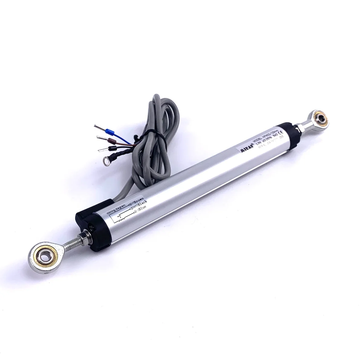For KPM22 Small Articulated Linear Displacement Sensor Both Ends Fish Eye Ball Joints IP65 Protection Aluminum 10-300mm Range