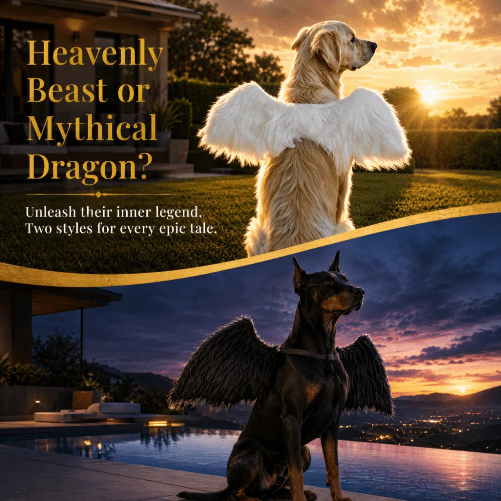 Funny Adjustable Dog Wings Cute Role Playing Cat Wings Soft Demon Black Pet Costumes Dress Up