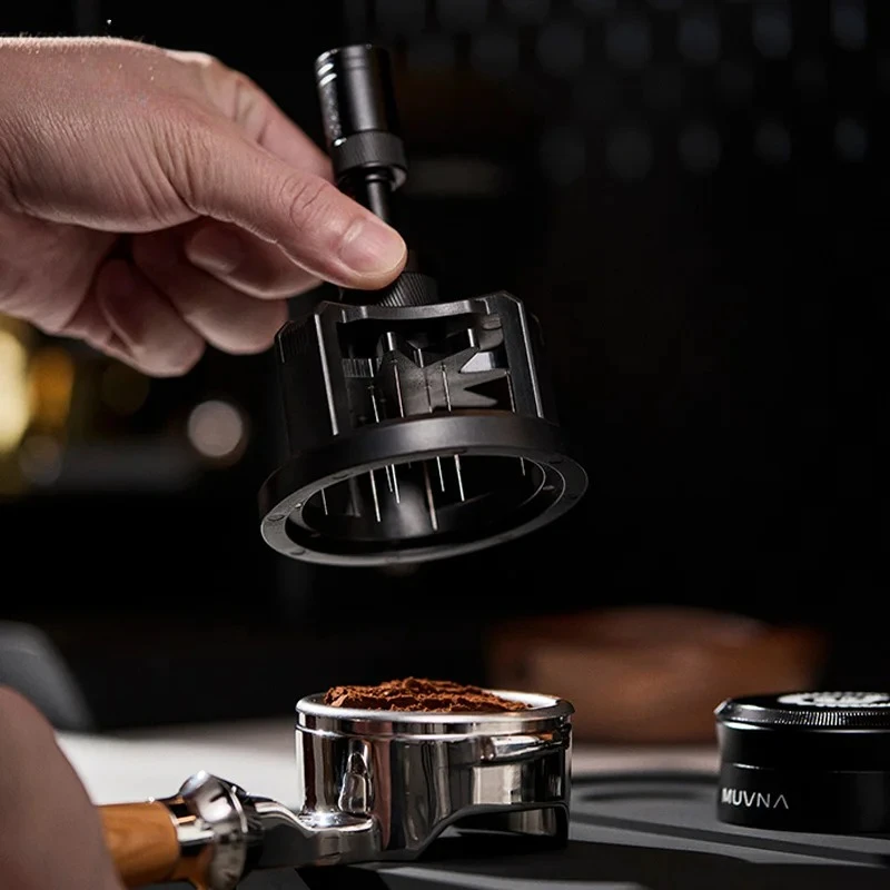 Rotary Magnetic Coffee Distributor Needle Adjustable Height WDT Tool Espresso Powder Stirrer for Clumped Grounds