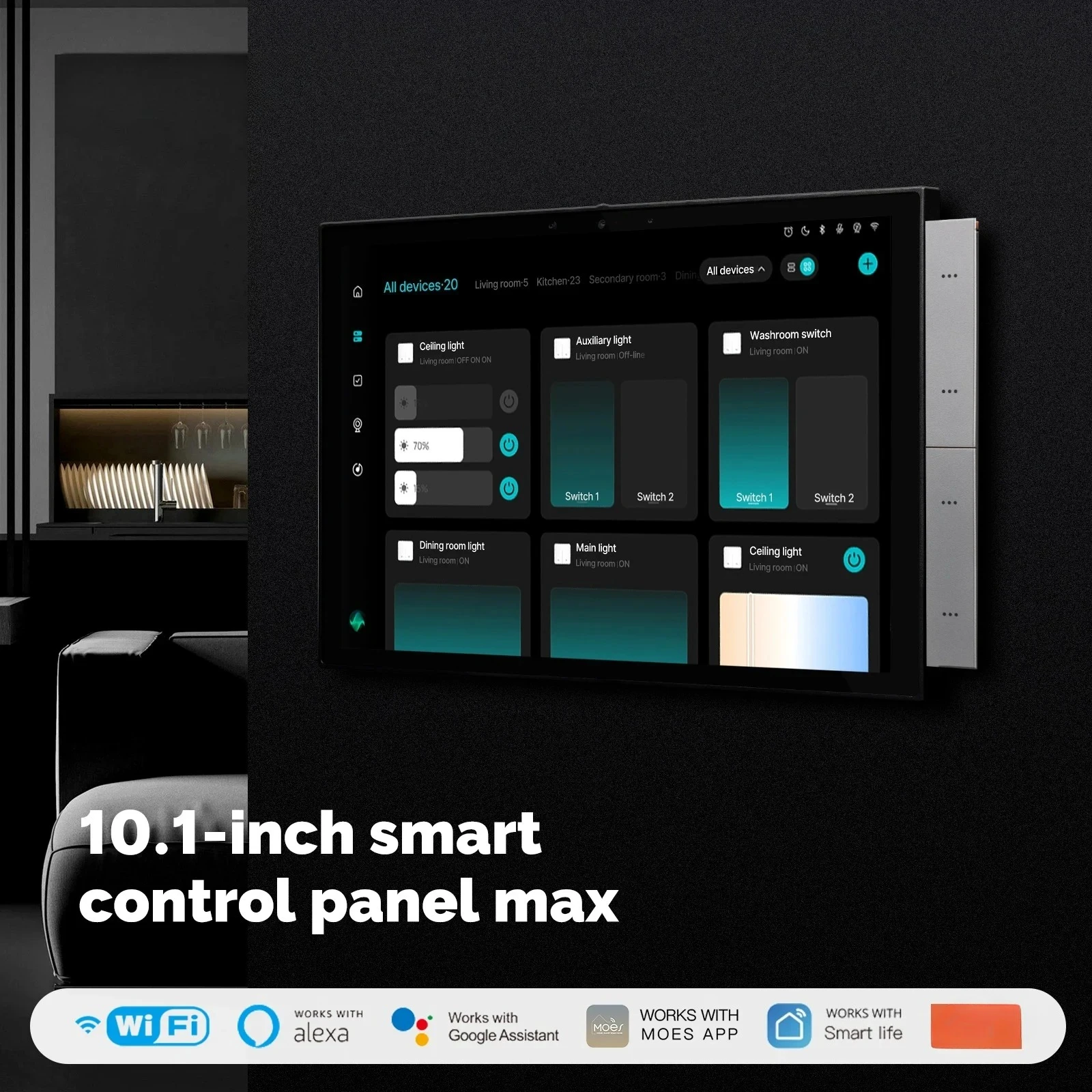 2026-Tuya Smart Home Control Panel Max 10.1 Inch Screen with Bluetooth Zigbee Gateway Built-in Building Intercom Compatible