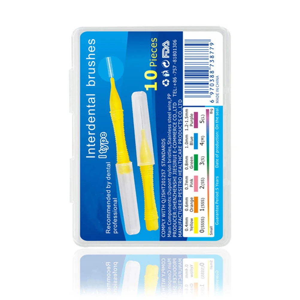 

10pcs Interdental Brush Cleaner Tool For Teeth Flossing Oral Care Portable Small Size Purple No Damage Under Strong Force