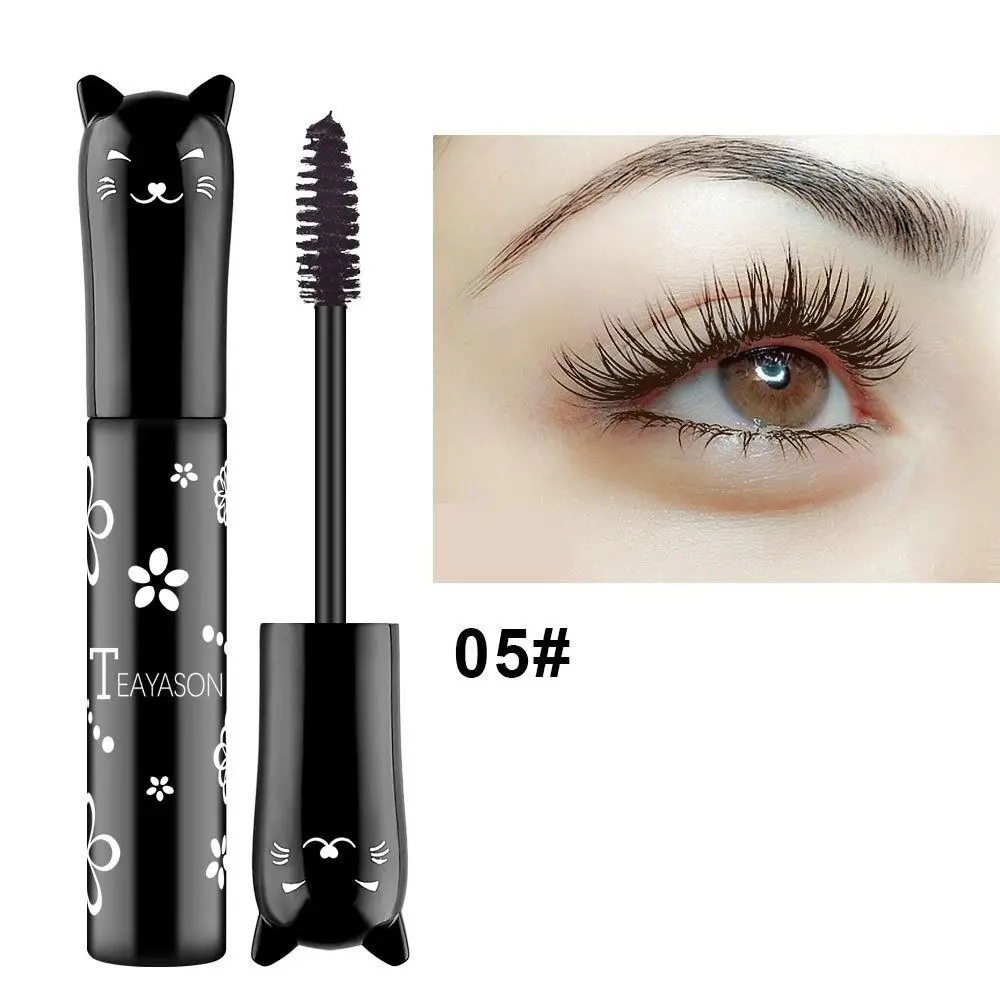 6 Colors Kitten Mascara Waterproof Quick Drying Eyelash Extension Lengthening Silk Fiber Brush Colorful Mascara Makeup Tool