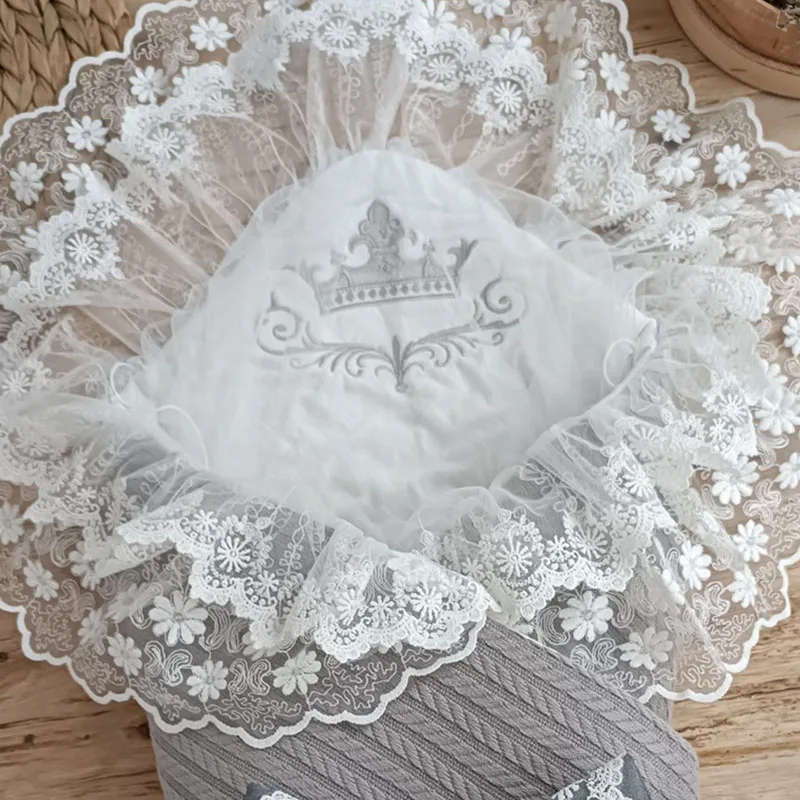 Prendas de punto coronadas para niños y niñas, apertura inferior envolvente, gris, rey y reina