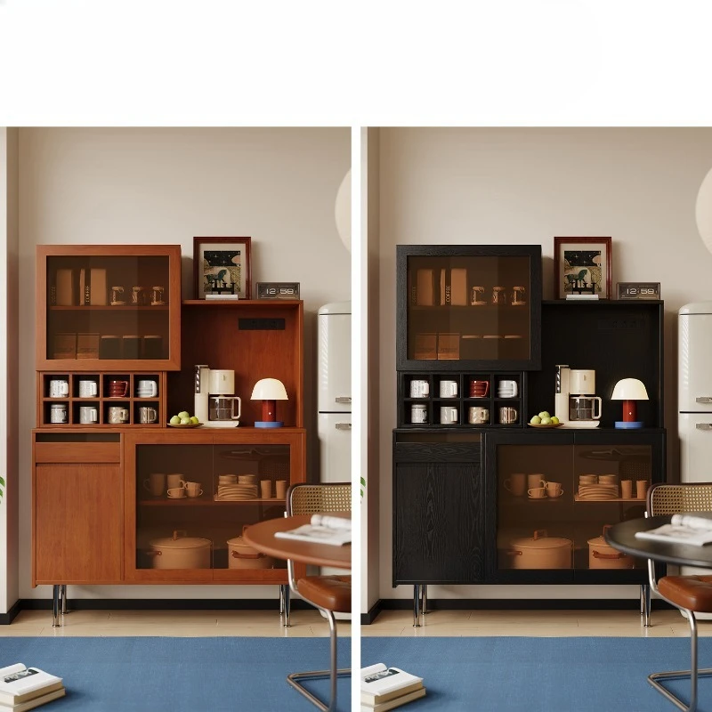 Multifunctional sideboard, solid wood storage cabinet, open-style
