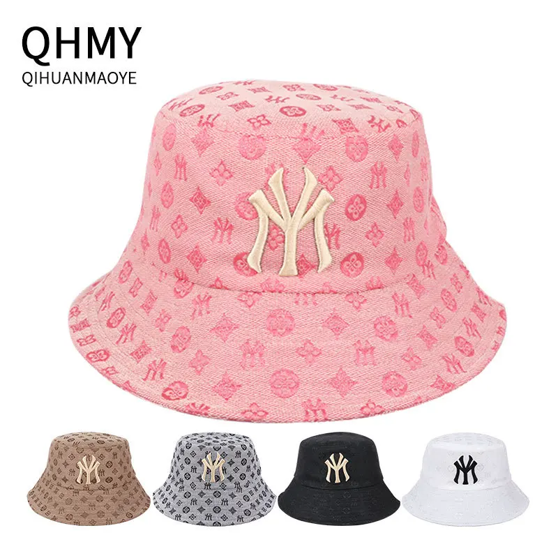 Summer Fashion Letter Embroidery Unisex Bucket Hat Men Women Outdoor Beach Travel Sport Cap High Quality Adult Sunscreen Sun Hat