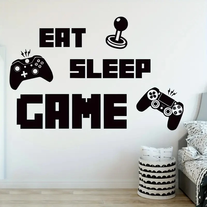 1 pc Graphic cool Cartoon Game life state Controller Pattern wallpaper Waterproof Vinyl Decorative Wall Sticker for game room