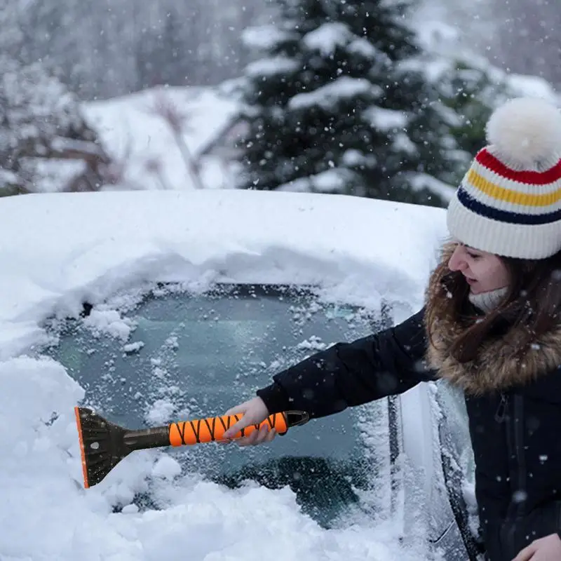 Rascadores de hielo para parabrisas de coche, raspador ergonómico para ventana de coche con mango de espuma cómodo, eliminador de nieve desmontable para coches SUV