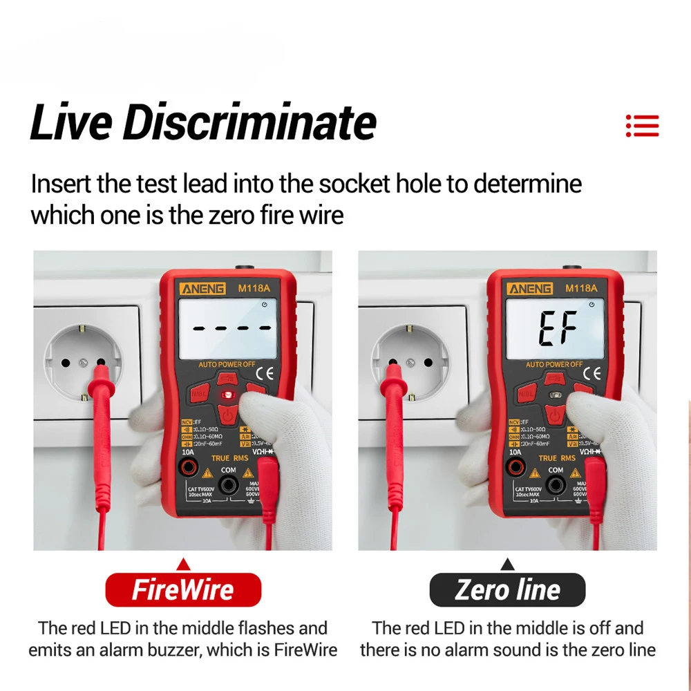 ANENG Mini Multimeter Portable Multifunction Electrical Instruments Auto Ranging Voltage Current Capacitance Resistance Meter