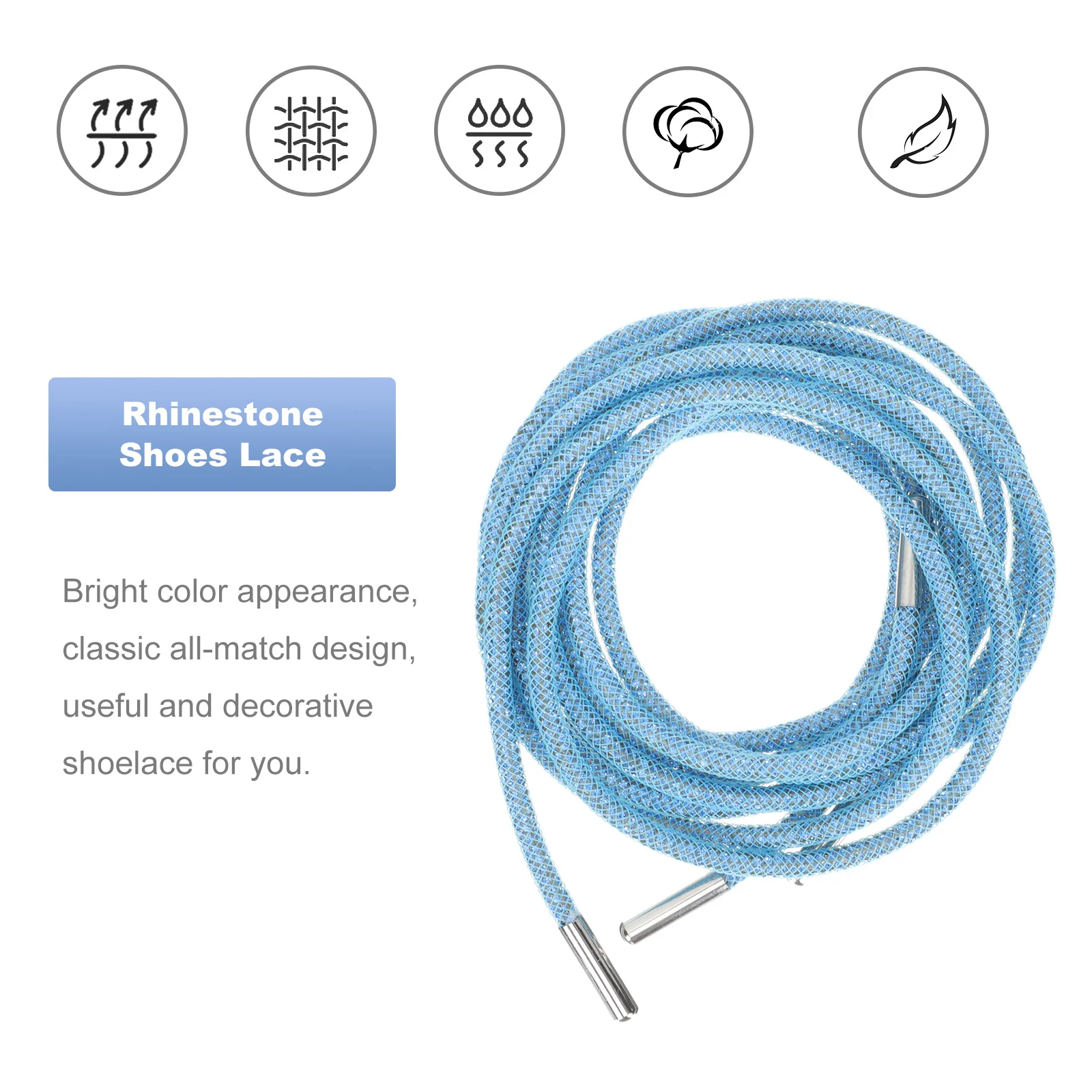 زوج واحد من رباط الحذاء اللامع الكريستالي للأحذية اللامعة المستديرة المزخرفة الفريدة والرائعة والممتازة وسريعة الاستخدام #2