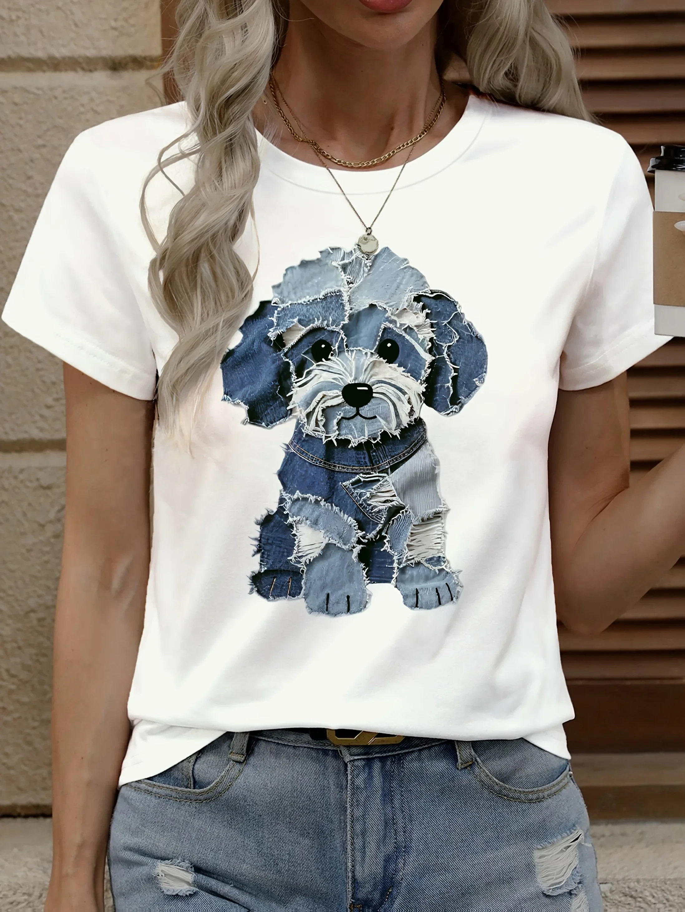 Short Sleeve T Abstract Breathable Printed Fashion TopAll-Season Regular Fit Tee with Pullovers Placket Ladies T Shirts