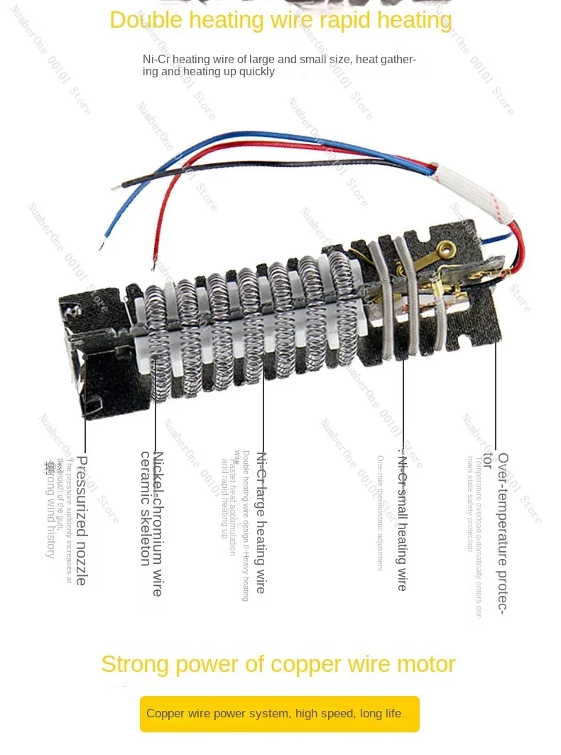 QIB-FF-2000/Ff02-1600 Heat Gun High-Power Adjustable Temperature Speed Control Baking Heat Gun