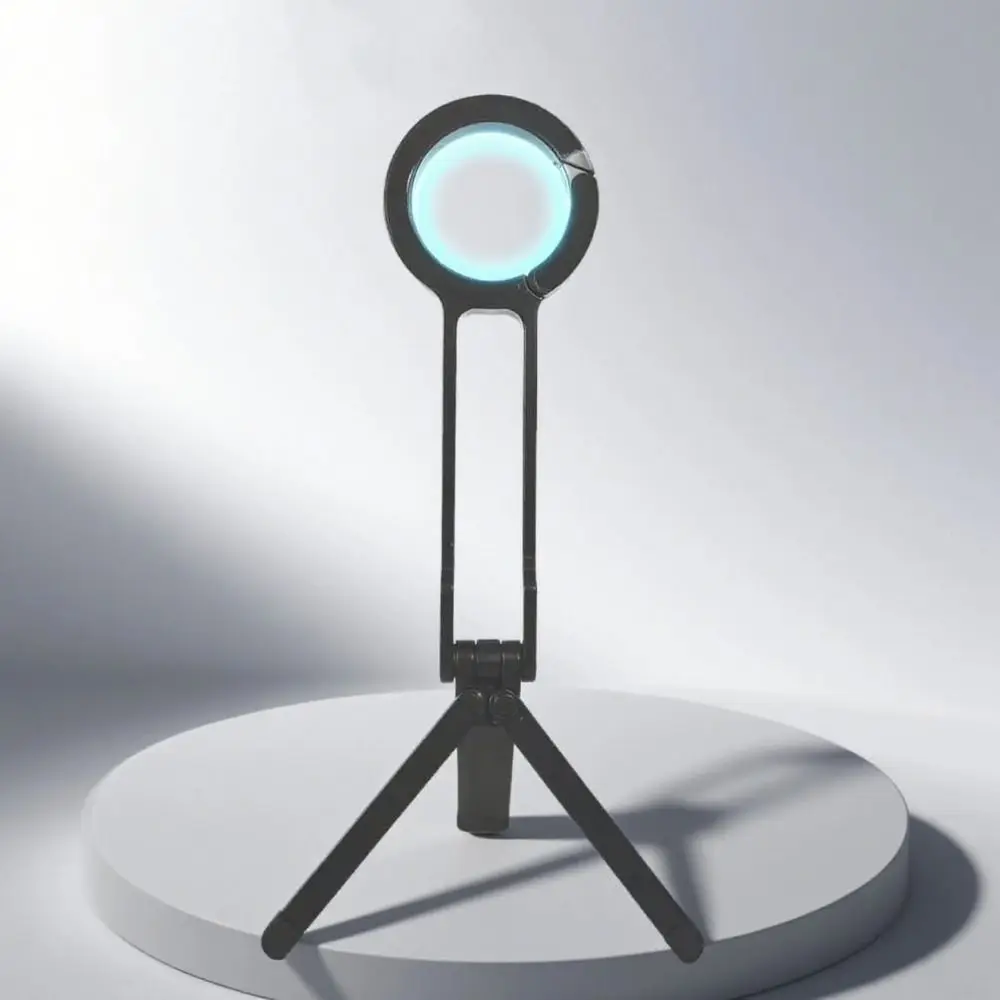 Treppiede per telefono montato con moschettone ad anello in lega di alluminio Treppiede magnetico bifacciale regolabile pieghevole con fibbia leggera