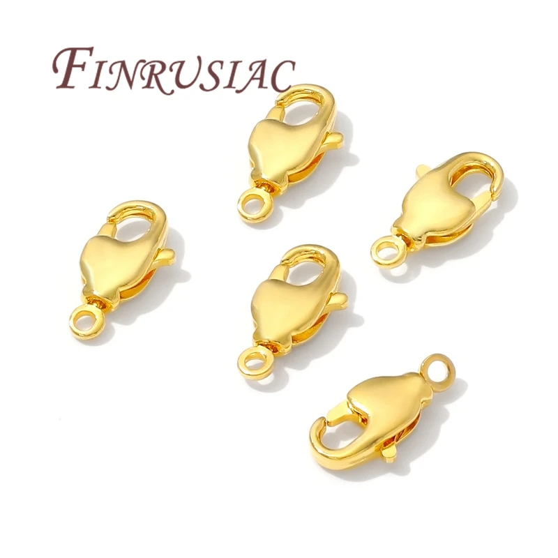 18K Gold Plated Brass Lobster Clasp For Jewelry,DIY Necklace Bracelets Accessories, Clasps Connectors Findings,Jewelry Making image 5