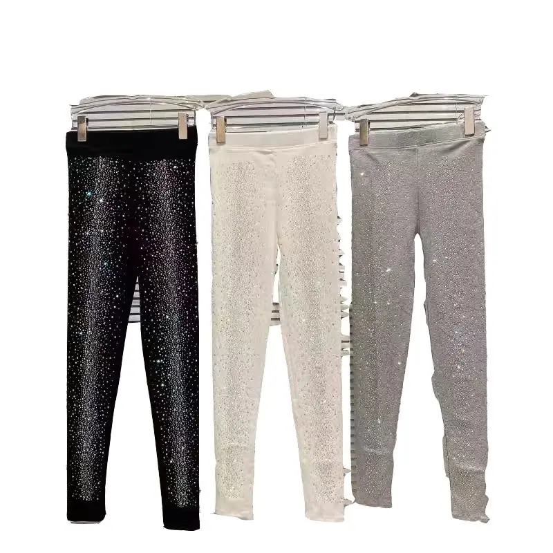 Leggings amincissants à taille élastique pour femmes, nouveau document brillant, diamant chaud, fjWomen's ChimLeggings, automne et hiver 2024