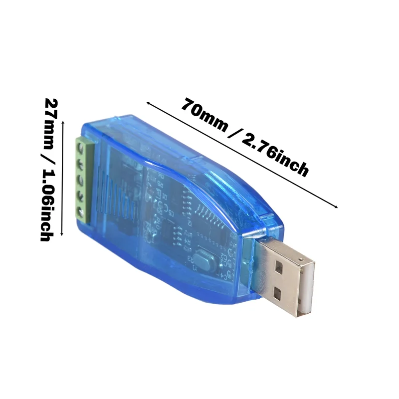 AED6-2Pcs USB To RS485 Converter Isolate Module Upgrade Industrial TVS ESD Protection CH340E Standard RS-485 Connector Board
