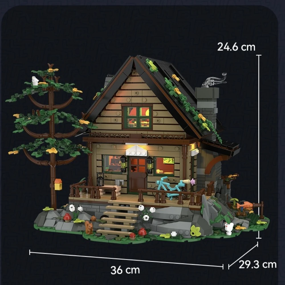 MOC Wildnis Holz Wald Hütte Bausteine Set Baum Hütte Villa Haus Dekor Idee Spielzeug Für Kinder Geburtstag Urlaub Geschenke