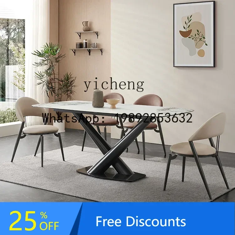 minimalist rock slab dining table and chair combination modern simple home rectangular dining table dining table