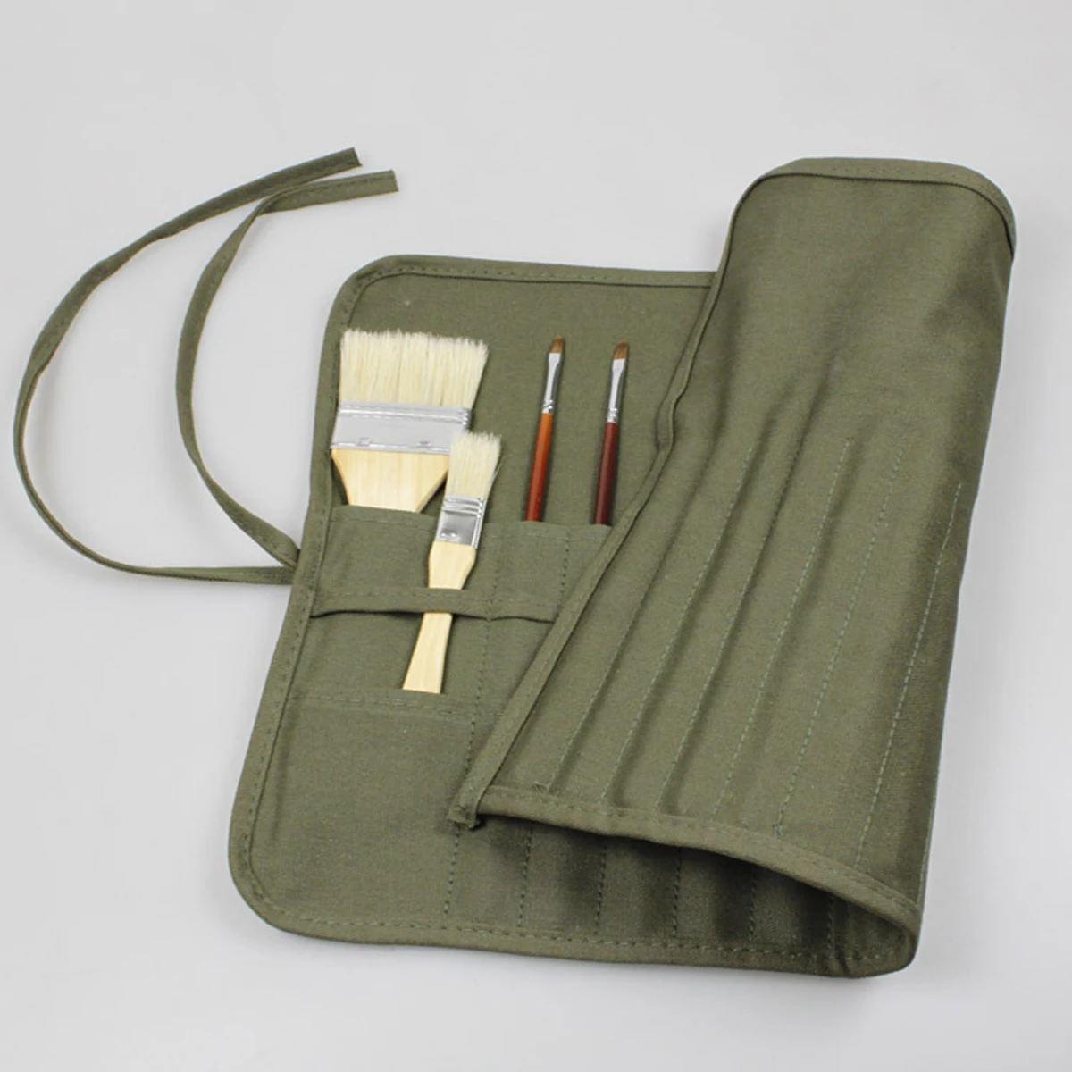 Brush Bag Artist Draw Pen Watercolor Roll Up Canvas Oil Paint Brush Cases Holder Storage Bag