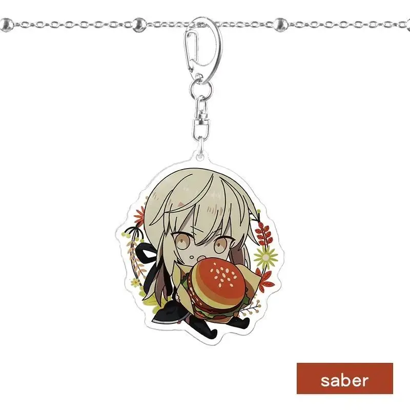 7 قطعة مصير اللعبة/الطلب الكبير مفتاح سلسلة الهريس Altria صابر نيرو Kawaii ظهره قلادة حلقة رئيسية الزخرفية أنيمي الطرفية الهدايا #5
