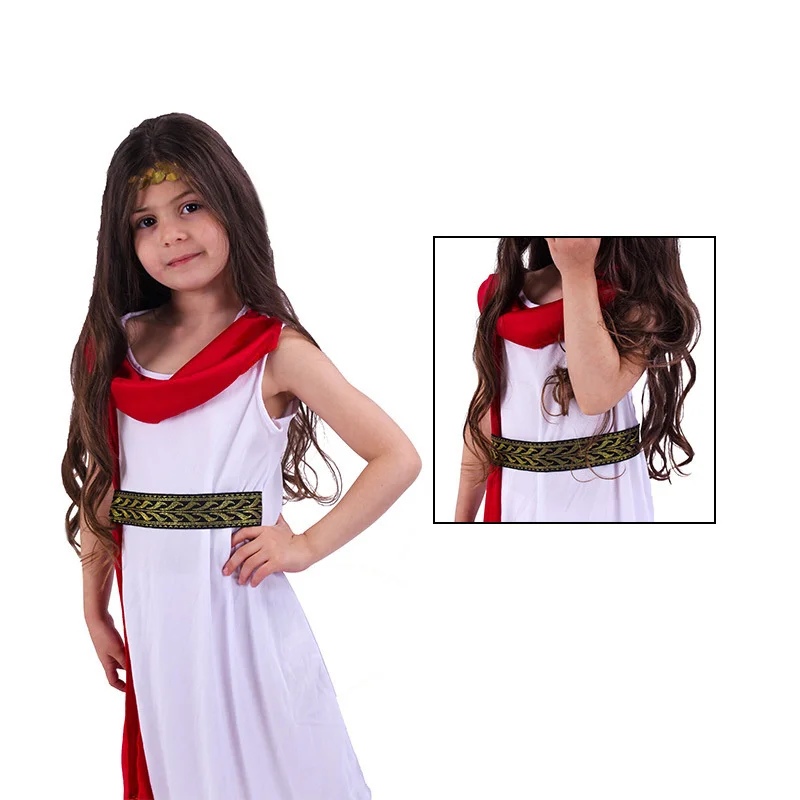 Disfraz de diosa de Athena griega romana para niños, fantasía Infantil, Halloween, Purim, Mardi Gras, vestido de fiesta