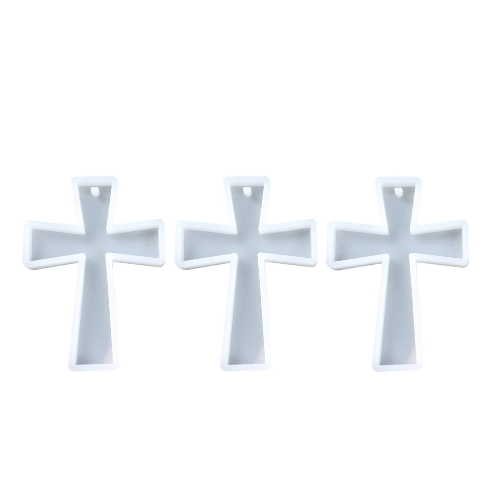 

3pcs Cross Silicone Mold Charms Keychain Pendant Casting Resin Shaped Making Diy Supplies Jewelry Accessories Craft Project