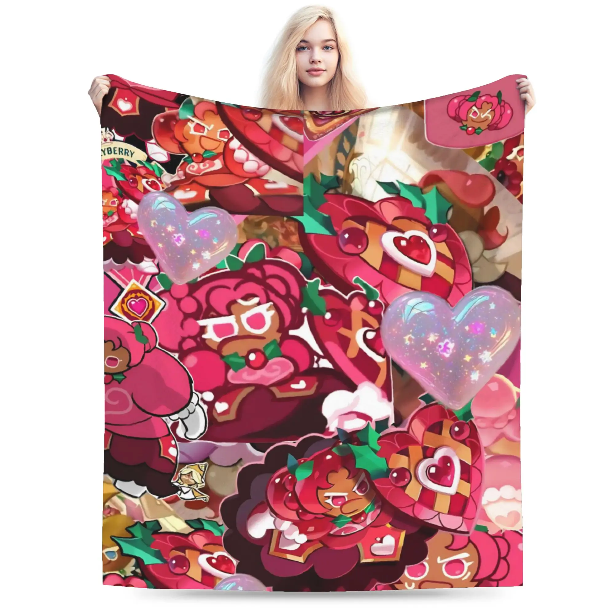 

Hollyberry Cookie Blanket Fleece Print Cookie Run Kingdom Portable Super Soft Throw Blanket for Sofa Car Bedspreads