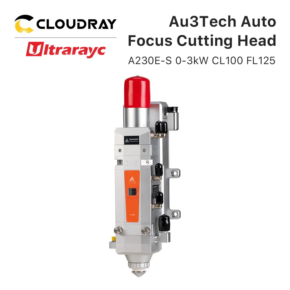 Cloudray au3tech a230e cabeça de corte a laser de fibra com lente d30 design de grupo potência máxima 3kw para máquina de fibra de corte de metal