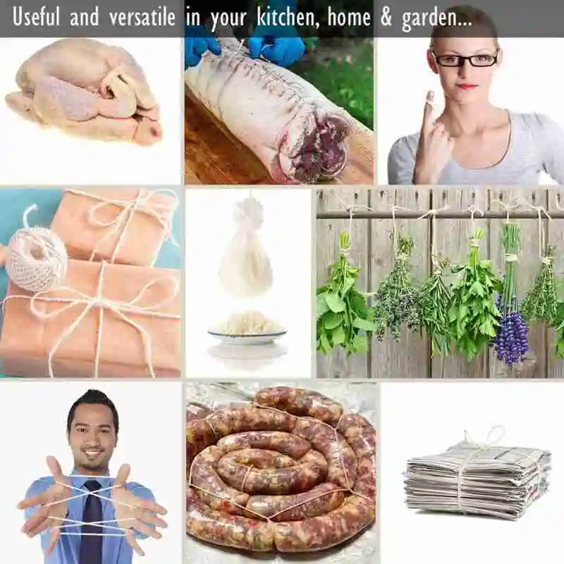 Cotton Butcher's Twine for Meat Cooking String for Roasting/Tying Meat/Sausage Making & Gift Wrapping Durable Kitchen Twine