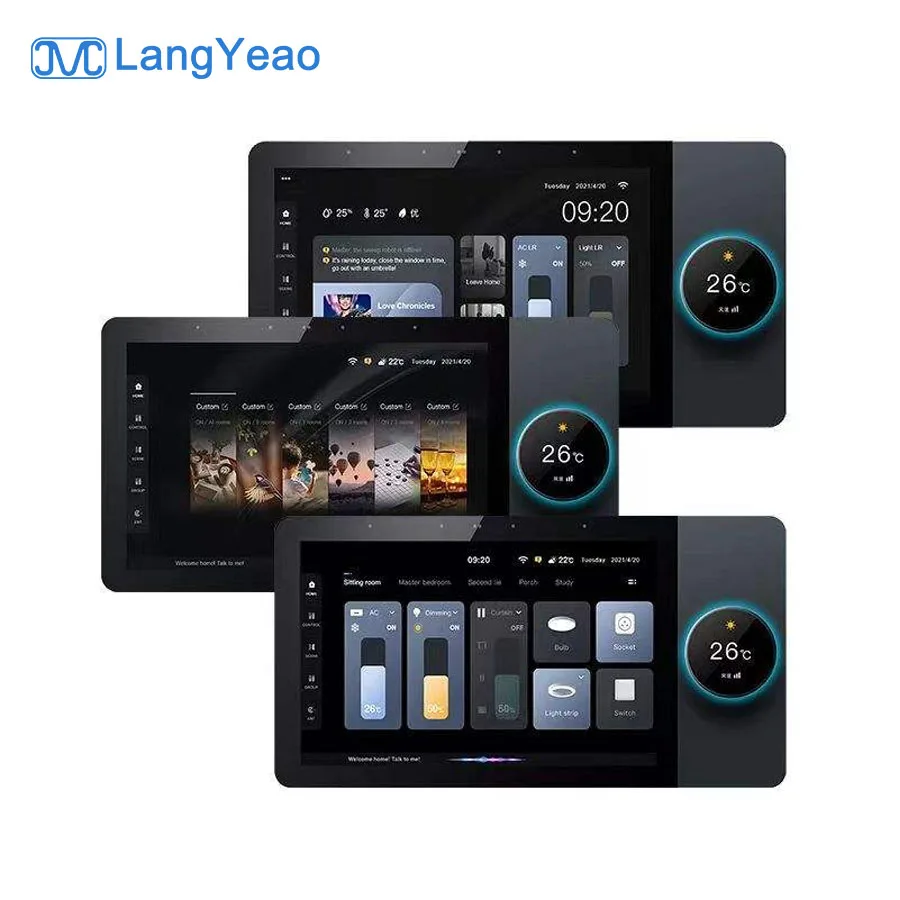 LangYeao Smart Home Products Zigbee Wifi Hub Gateway 4/6/7 Inch Tuya Alexa Touch Glass Switch Panel Wall Central Control