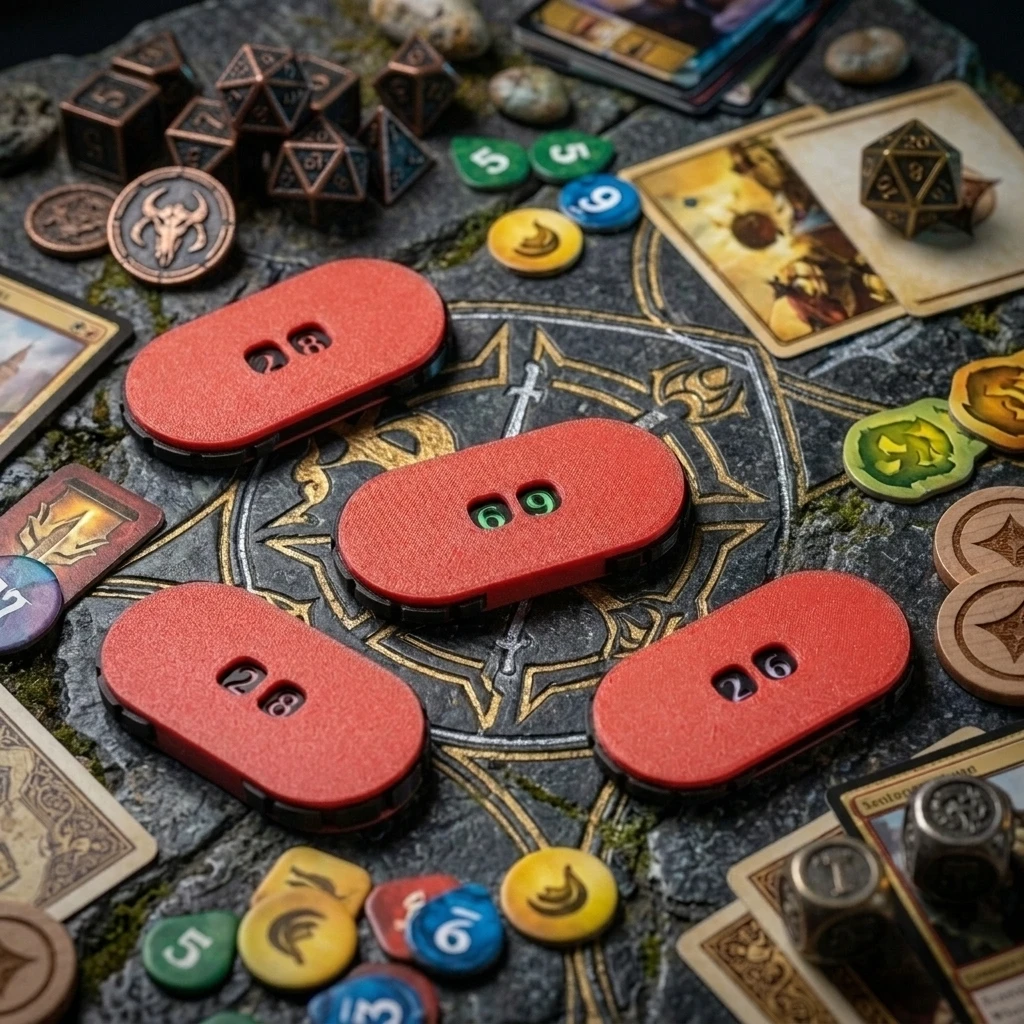Red Mini life counter, board game portable blood plate, life counting plate, is a life counter that can be put into Cassette