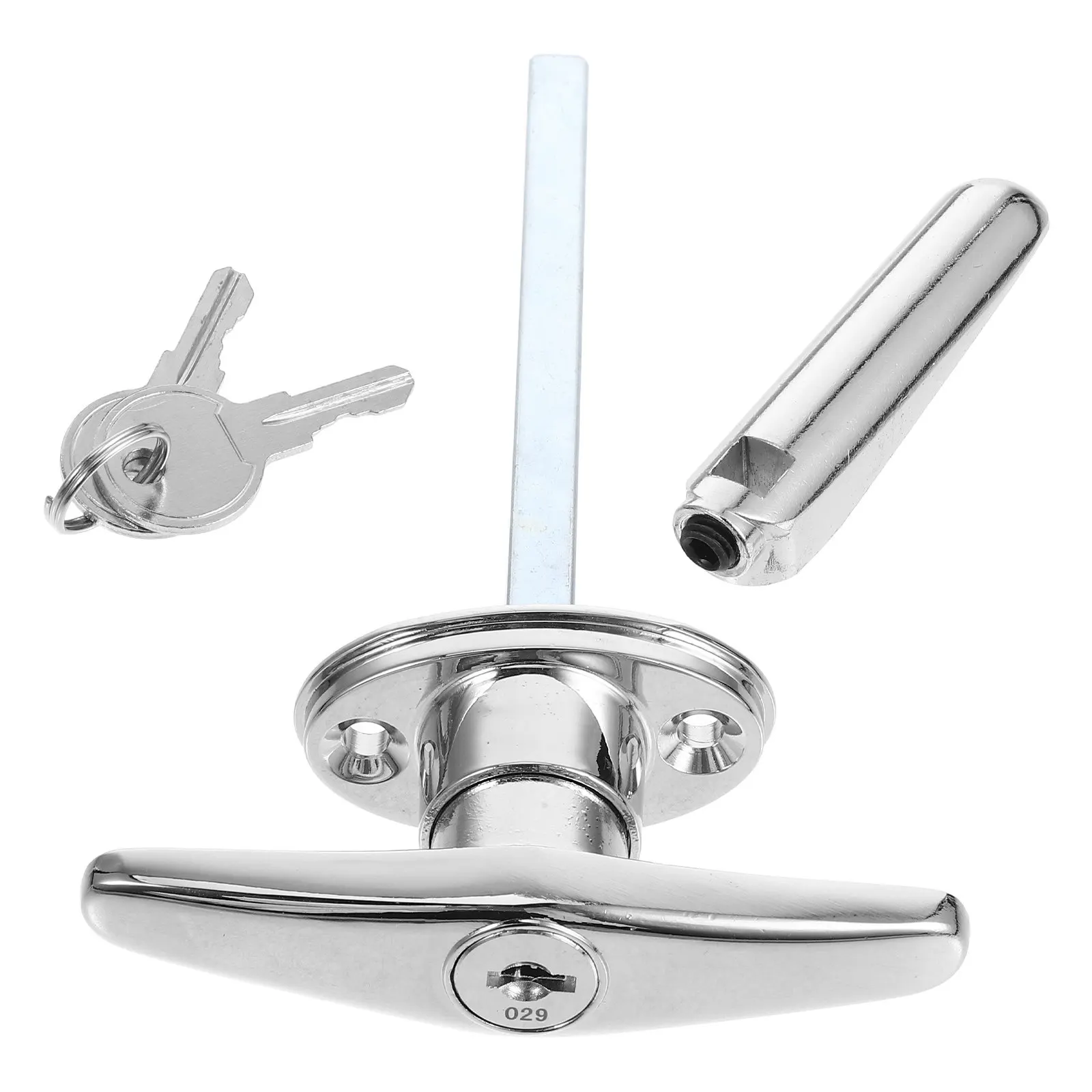 T Handle Lock Garage Door Handle Zinc Alloy Robust Security for Barn Doors Sliding Gate Lock Set with Key Shed Handles Outdoor