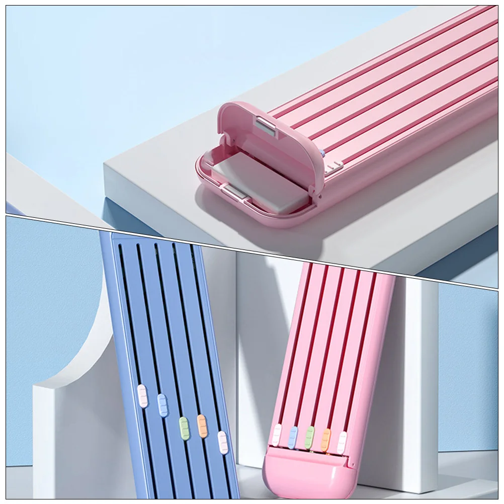 

1Set Portable Plastic Stationery Box Organizer Versatile Case Pencil Storage Student Supply Kit Multi-Function Stationery Box