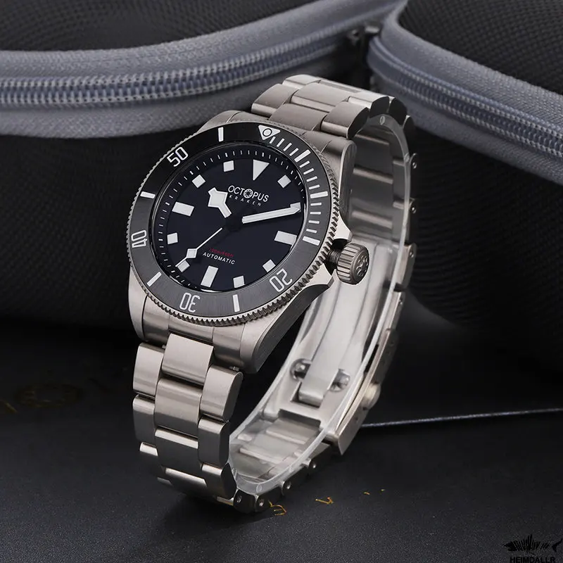 Octopus Homage Titanium Men Watch 39mm Vintage PT5000 Movement Automatic Sapphire Crystal Diver 200M Waterproof BGW-9 Luminous