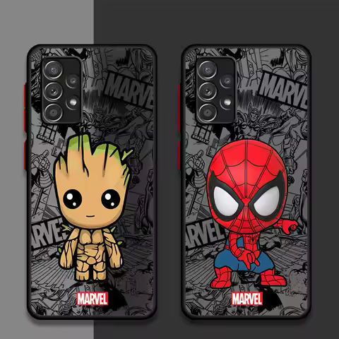 Cartoon Marvel Groot Spiderman Phone Case for Samsung Galaxy A71 A12 A22 A13 A33 A53 A73 A51 A31 A11 A14 A21s A72 A32 Cover