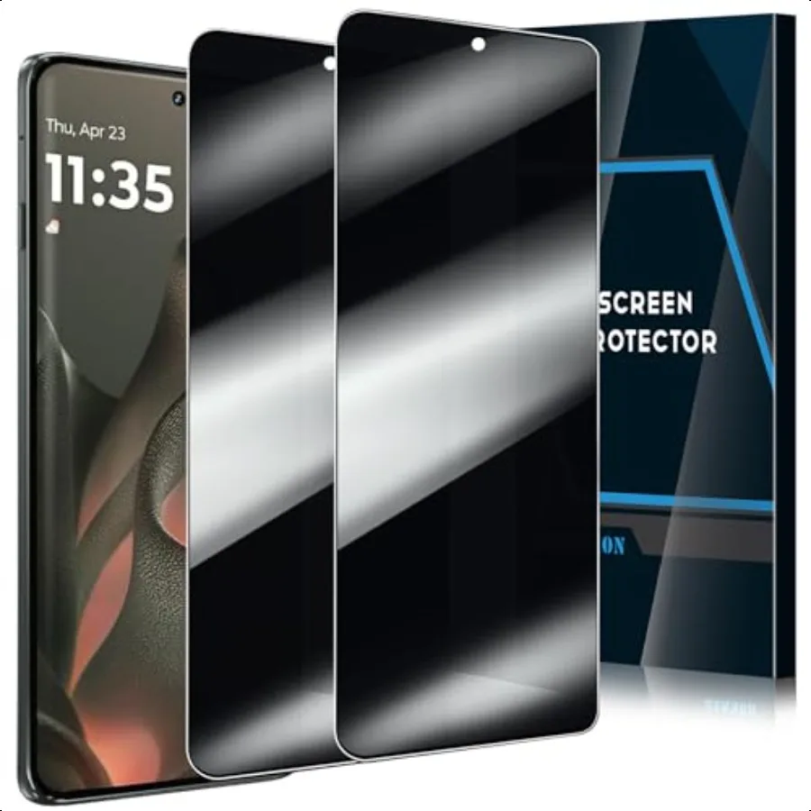 [عبوة من قطعتين] واقي شاشة الخصوصية لهاتف Motorola Edge 2025 9H من الزجاج المقسى حافظة خالية من الفقاعات صديقة وسهلة التركيب Scr