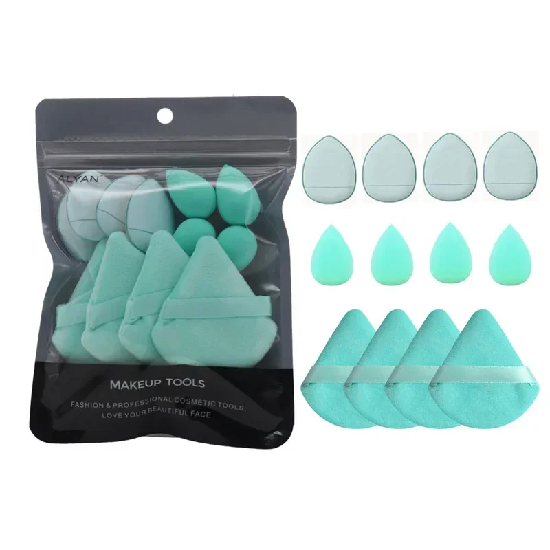 12pcs Makeup Sponge Beauty Egg Soft Velvet Cosmetic Puff  Makeup Sponge Blender Foundation Mini Finger Puff Beauty Tools