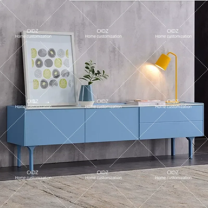 High Gloss Piano Finish TV Stand Modern Light Luxury Living Room Media Console Audio Visual Cabinet Floor Unit Coffee Table