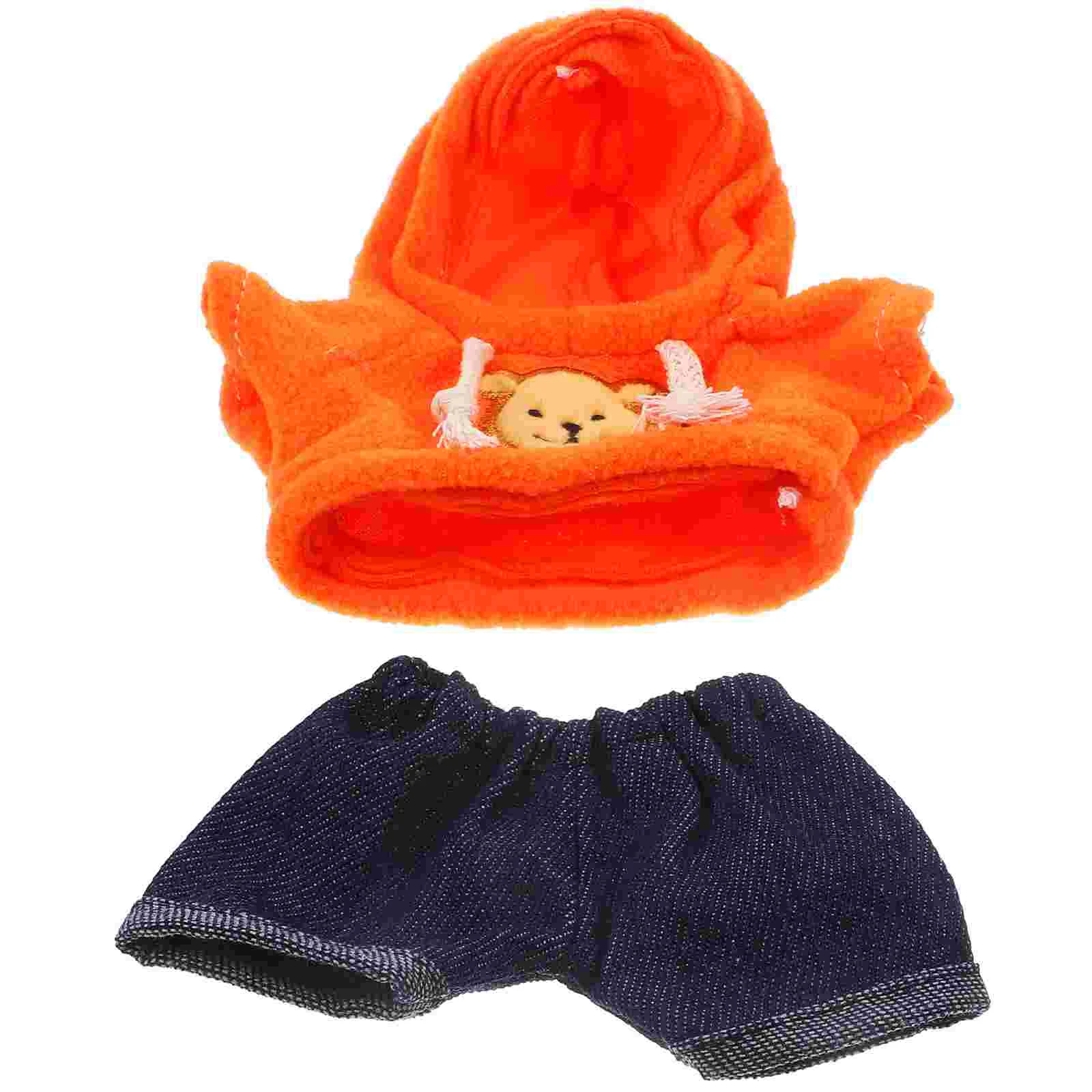 1 set di vestiti per orsi di peluche da 20 cm, pantaloni con cappuccio sostituibili, costume per bambini, giocattolo per animali di peluche, regalo di Natale