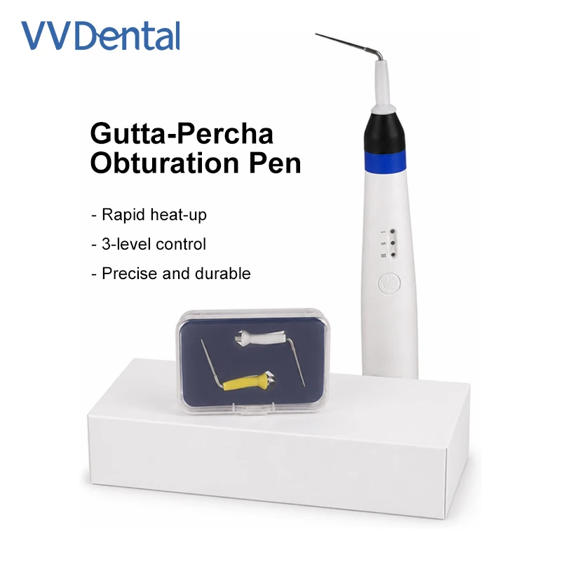 Dental Gutta-Percha Obturation Pen 0.3s Rapid Heat 3 Temp Level 360° Rotatable Tip Wireless Endo Root Canal Obturation Tool