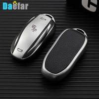 Leather TPU Car Smart Key Cover Case Fob for Tesla Model X Model S Model 3 Model Y Key Shell Bag Holder Protector Accessories