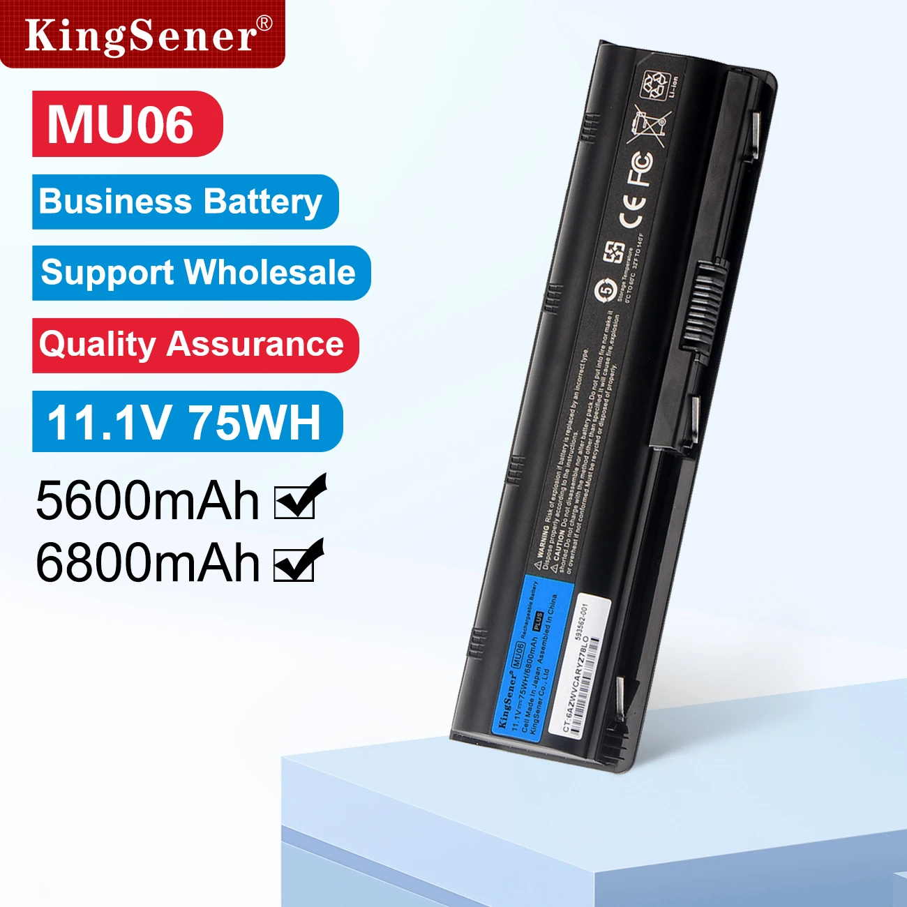 KingSener Korea Cell Nowa bateria MU06 do HP 430 431 435 630 631 635 636 650 655 CQ32 CQ62 G32 G42 G72 G56 G62 G7 DM4 593553 -001
