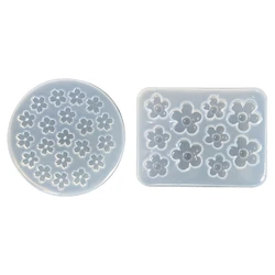 Molde resina epóxi cristal flores pequenas, brincos, joias, molde silicone, artesanato faça você mesmo