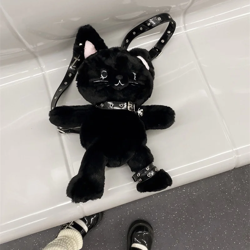 Gulu Market Original Cat Demon Plush Black Cat Doll Backpack gifts