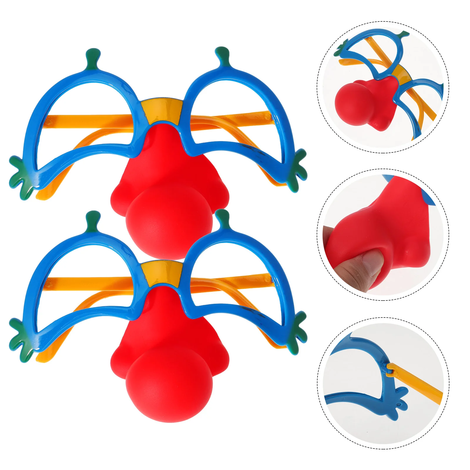 2 шт. забавные аксессуары для очков, косметические аксессуары, вечерние очки с красным носом, детские солнцезащитные очки, очки Major для косплея