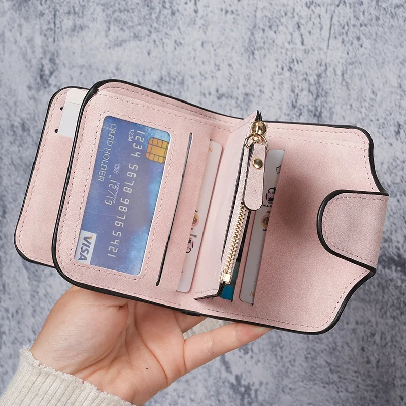 Miffy Women Short Wallet Korean Hasp Small Purse Zip Coin Pocket PU Leather Vintage Female Credit Card Holder Birthday Gifts view 2