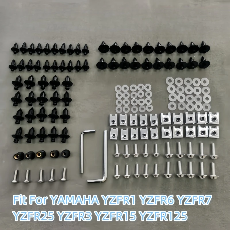 

Комплект болтов для кузова, винты, пригодные для YAMAHA YZFR1 YZFR6 YZFR7 YZFR25 YZFR3 YZFR15 YZFR125