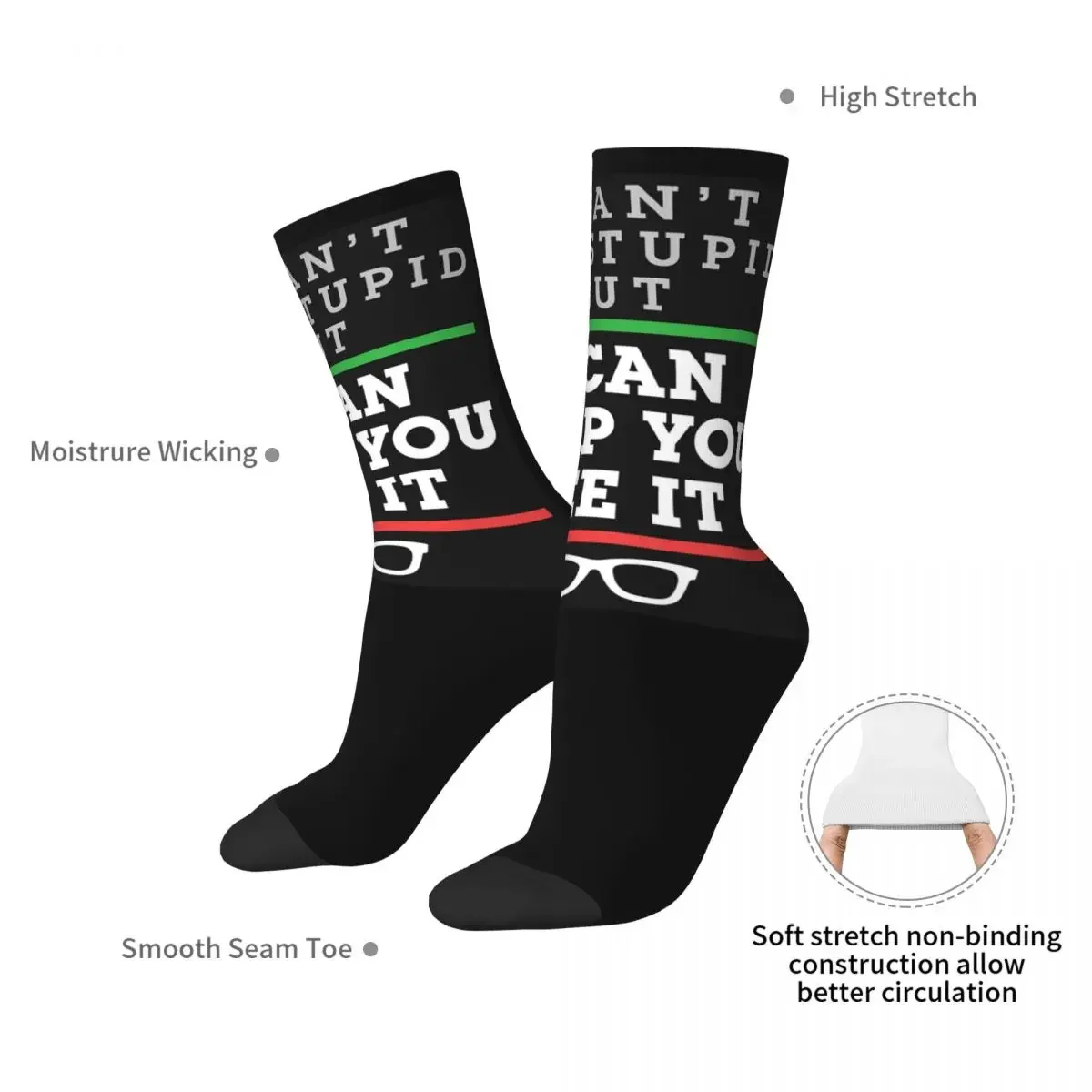 Optometrist Optometry Ophthalmology Funny Saying See Stupid Socks Harajuku Stockings All Season Long Socks Accessories Unisex