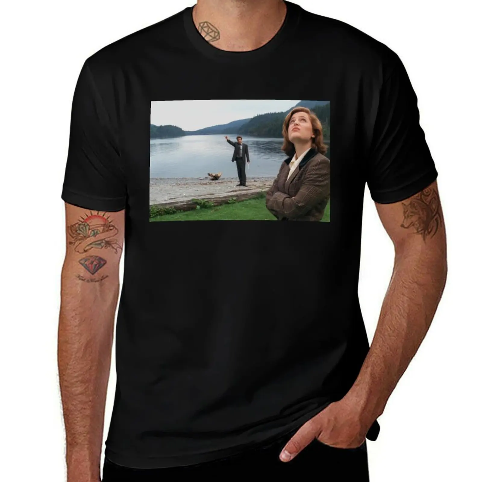Mulder and Scully - The X-Files T-Shirt Retro Style Print Casual Top