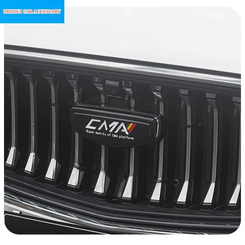 Carro Styling Volante Logo, CMA Grade Frontal Logo Cover, Hub Acessórios Adesivos, Geely Monjaro Xingyue L 2022 2023